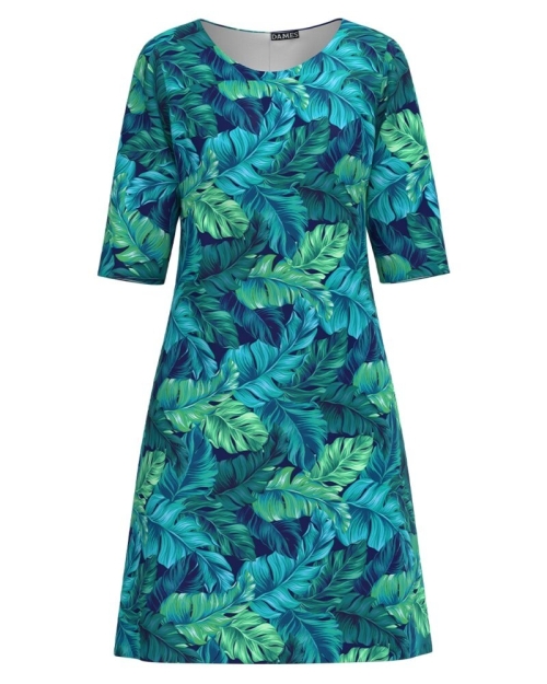 Rochie casual imprimata cu model Tropical CMD4233