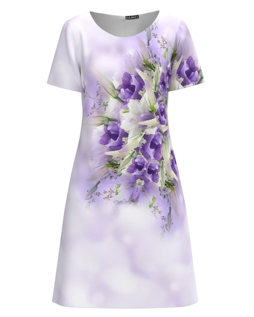 Rochie casual imprimata cu model Violete CMD4159 - Img 1