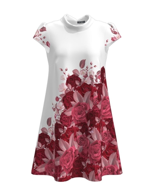 Rochie casual imprimata digital cu model Trandafiri CMD785 - Img 8