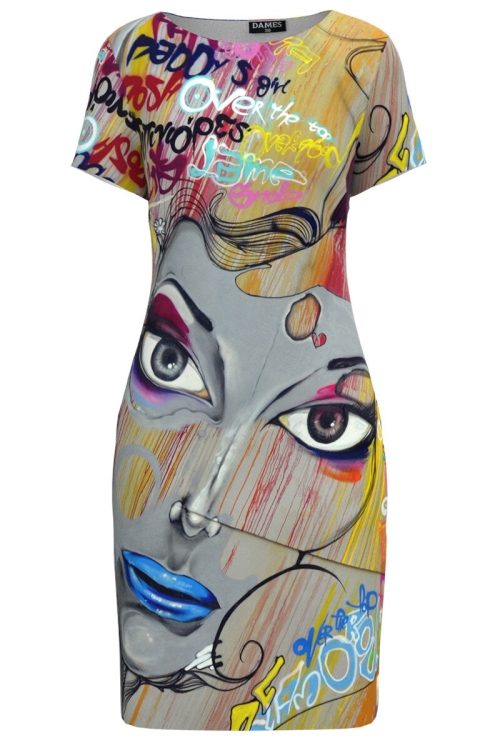Rochie casual imprimată Painting C246 - Img 2