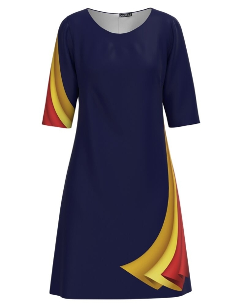 Rochie casual imprimata Tricolor CMD1609