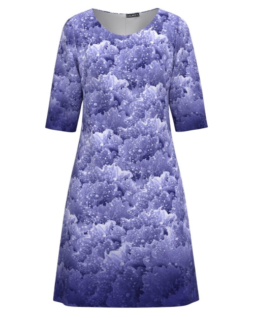 Rochie casual indigo imprimata Picaturi de roua CMD1759 - Img 1