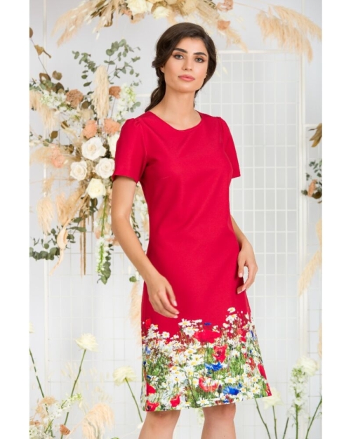Rochie casual rosie imprimata digital CMD640 - Img 3