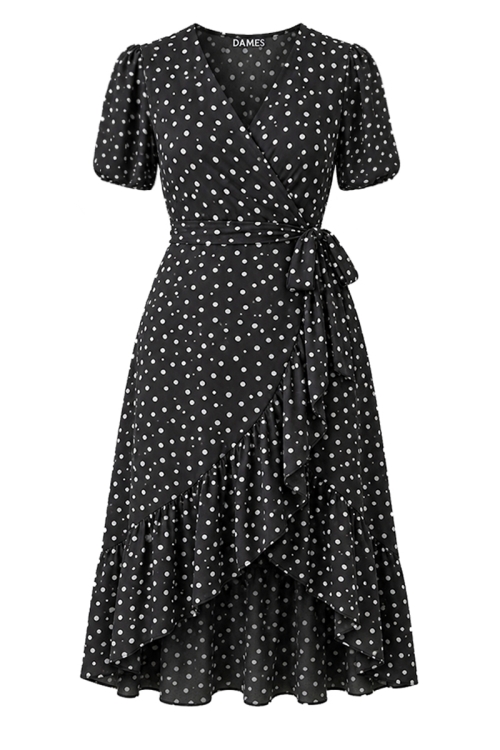 Rochie de vara cu buline parte peste parte