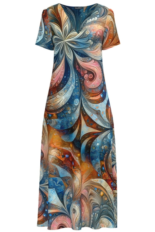Rochie de vara lunga cu buzunare imprimata multicolor SS24 - Img 2