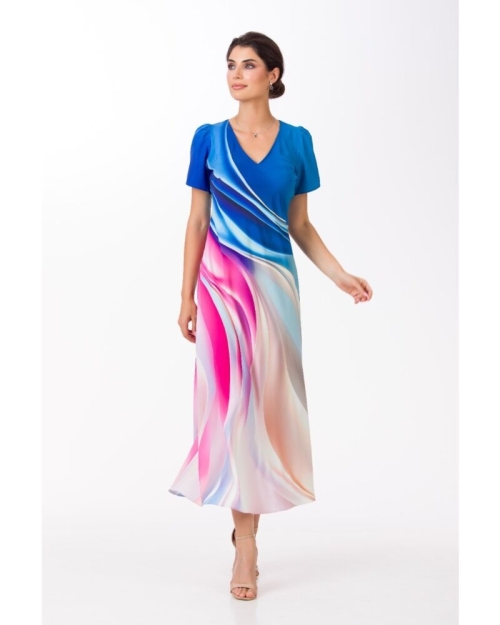 Rochie de vara lunga cu buzunare imprimata multicolor SS24 - Img 1