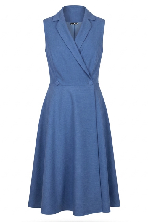Rochie denim din vascoza premium tip sarafan