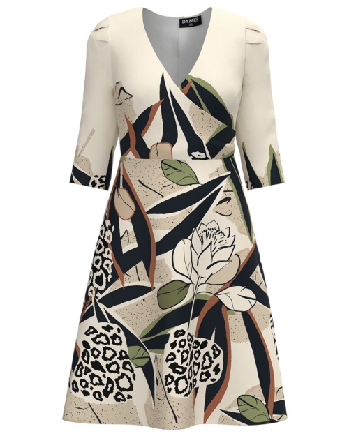 Rochie eleganta cu bust petrecut imprimata floral AW24