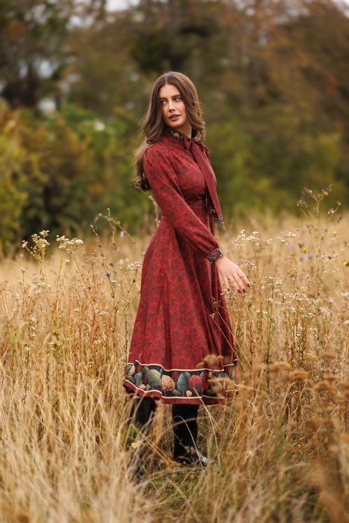 Rochie eleganta cu guler esarfa Poveste de Toamna - Img 2