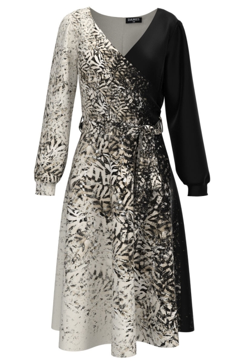 Rochie eleganta cu maneca lunga imprimata digital CMD1486 - Img 2