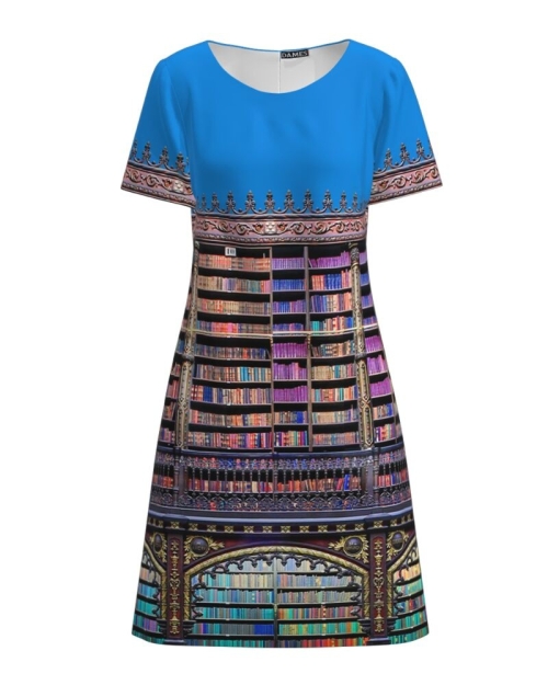 Rochie evazata imprimata digital Carti CMD133 - Img 1