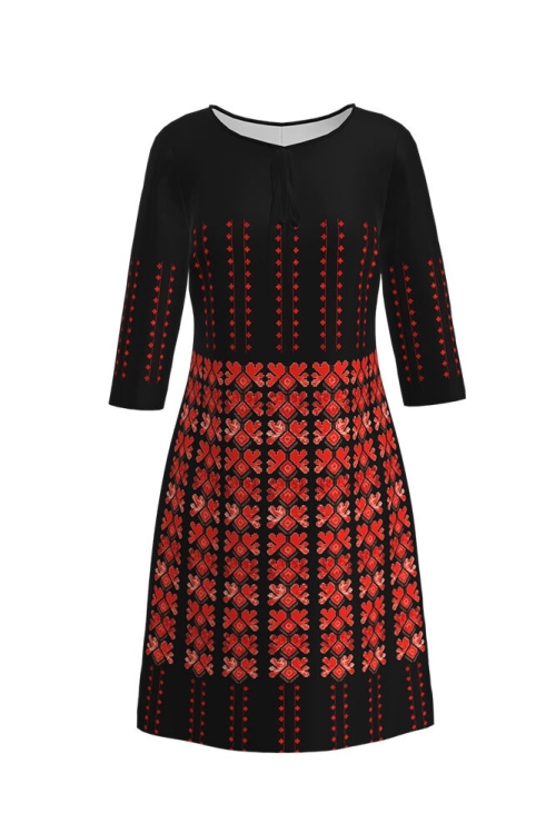 Rochie imprimata cu motive traditionale CIO24