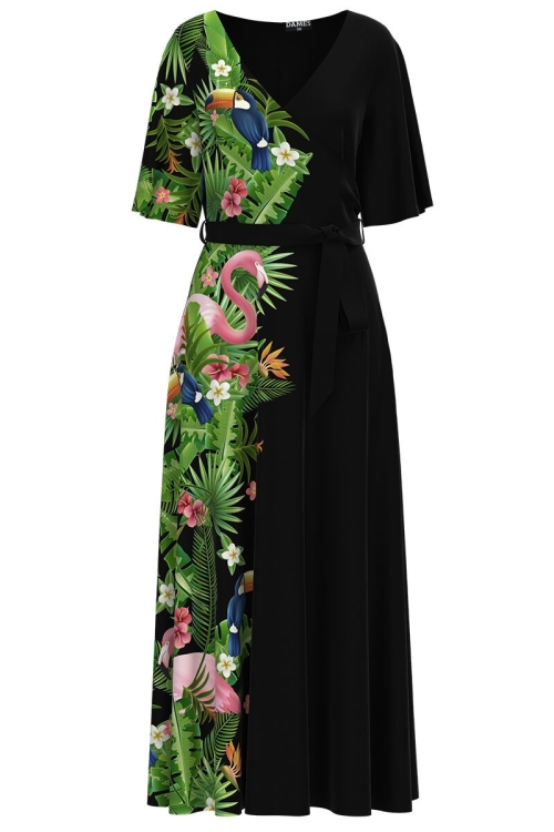 Rochie lunga eleganta de seara imprimata digital Flamingo CMD2675 - Img 2