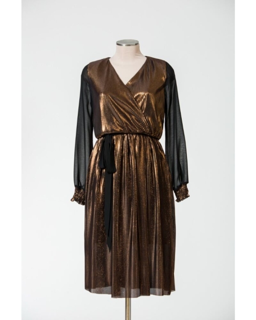 Rochie parte peste parte, bronz metalizat SR19 - Img 1