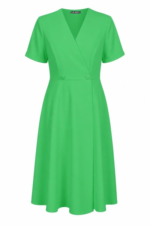 Rochie verde tip pardesiu petrecuta maneca scurta