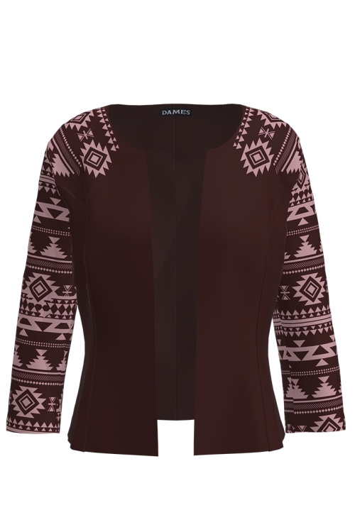 Sacou bordo cambrat imprimat traditional
