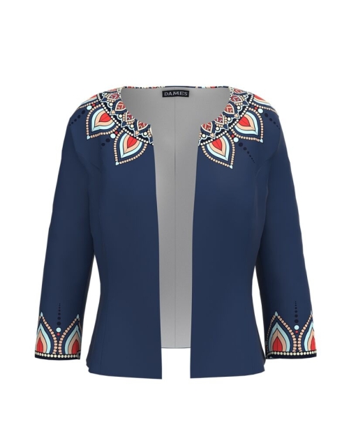 Sacou cambrat imprimat cu model floral CMD1471