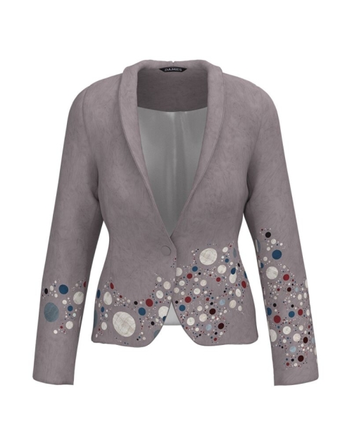 Sacou cambrat imprimat cu model multicolor CMD4084 - Img 1