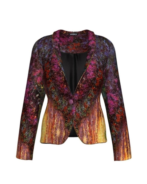 Sacou cambrat imprimat Multicolor CMD290 - Img 1