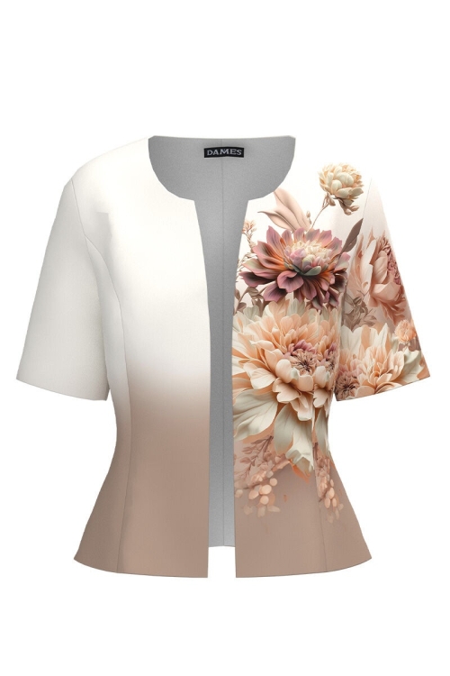 Sacou de vara cu maneca scurta imprimat cu model floral CMD4414 - Img 2