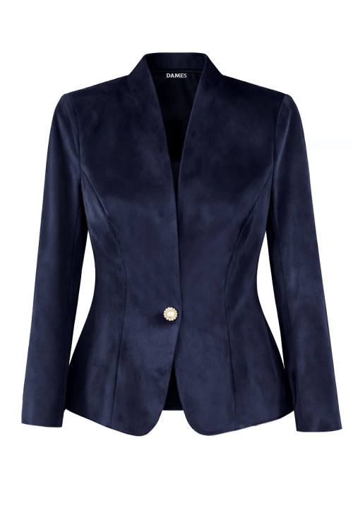 Sacou elegant din catifea bleumarin inchis