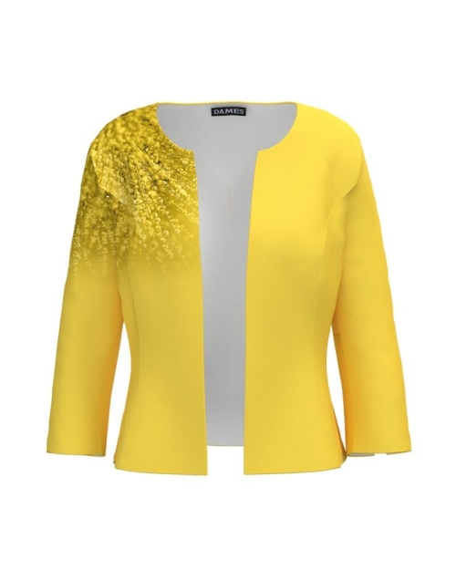 Sacou galben cambrat imprimat Picaturi de roua CMD3961