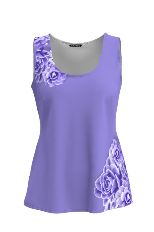 Top casual violet imprimat cu model Floral CMD3232 - Img 2