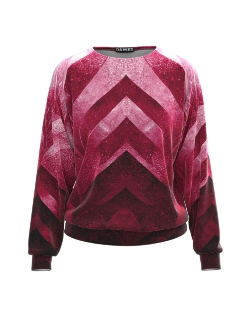 Bluza Viva Magenta tip hanorac din catifea cu imprimeu Grafic CMD3655