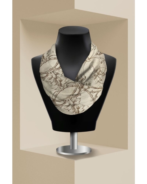 Esarfa circulara din catifea imprimata cu model floral CMD1544