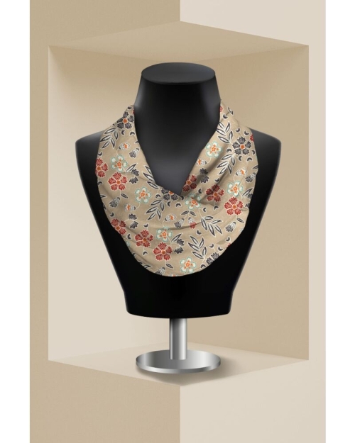 Esarfa circulara din catifea imprimata cu model floral CMD1647