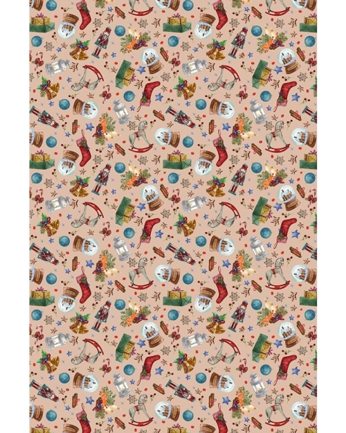 Fata de masa Craciun multicolora din satin imprimat CMD1663 - Img 3