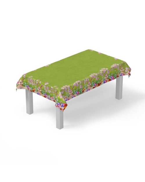Fata masa de Paste verde din satin imprimat CMD2460 - Img 2