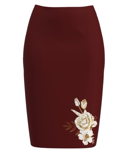 Fusta conica grena imprimata cu model Floral CMD3242