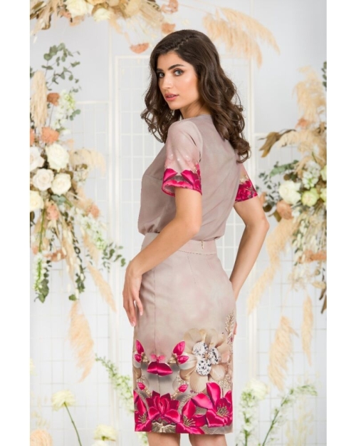 Fusta conica imprimata cu model floral CMD587 - Img 5