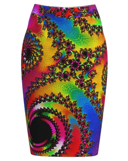Fusta conica imprimata cu model multicolor CMD3825