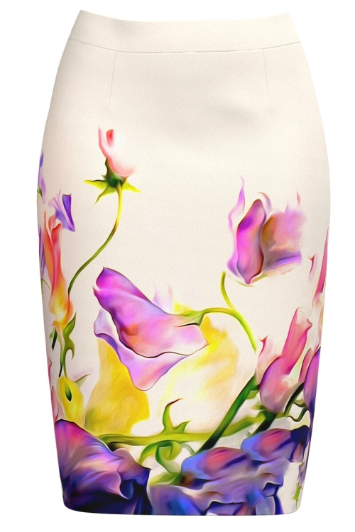 Fusta conica ivory imprimata multicolor CMD4553 - Img 2