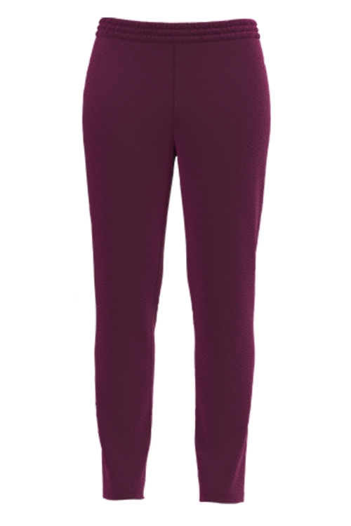 Pantaloni bordo imprimati traditional floral din catifea cu buzunare