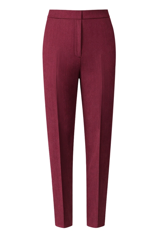 Pantaloni conici bordo din stofa fina Valeria