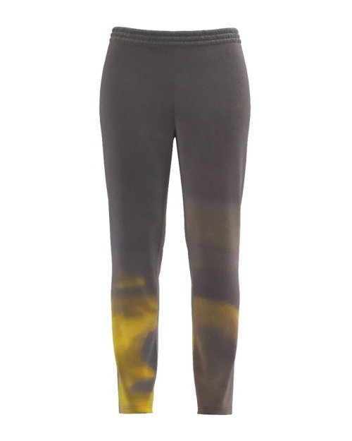 Pantaloni din catifea cu buzunare gri cu imprimeu abstract CMD492 - Img 1