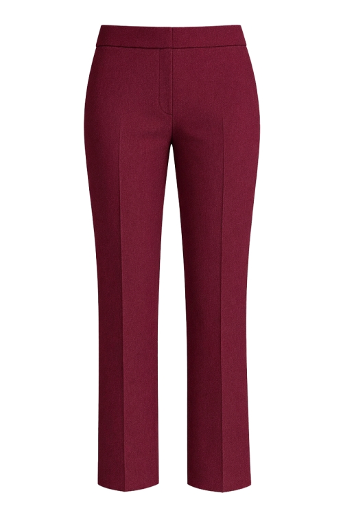 Pantaloni drepti bordo din stofa fina Valeria