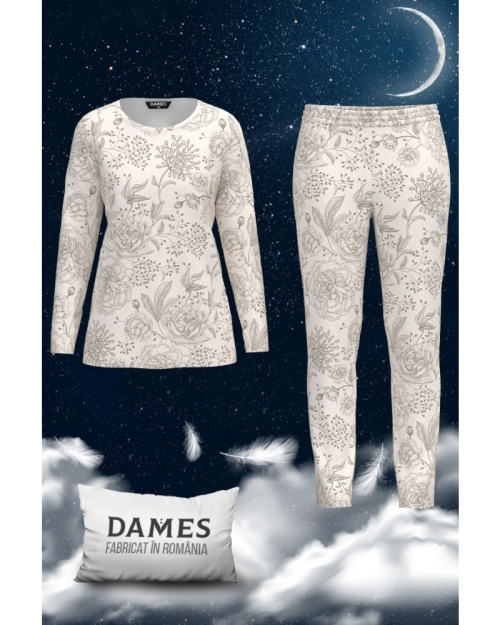 Pijamale de dama cu imprimeu floral CMD1437