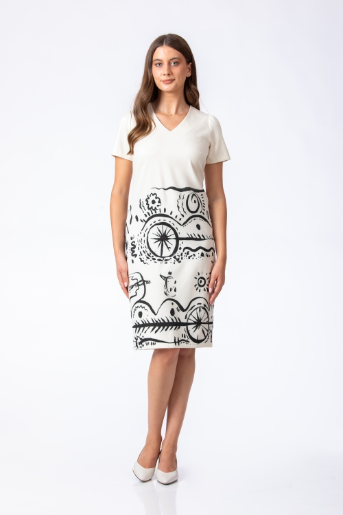Rochie casual cu decolteu in V Art by Iulian COPACEL