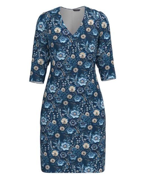 Rochie casual cu decolteu in V imprimata floral CMD4827 Stoc
