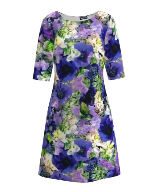 Rochie casual cu maneca imprimata digital floral Anemone CMD193 - Img 1