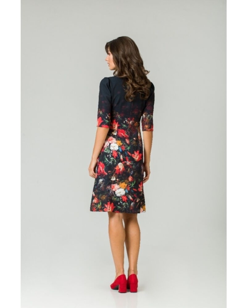 Rochie casual cu maneca imprimata digital floral Buchet CMD201 - Img 6