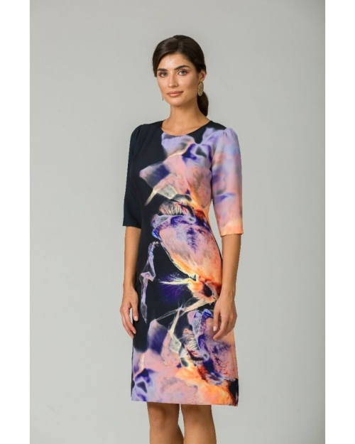 Rochie casual cu maneca imprimata digital floral Iris CMD199 - Img 2
