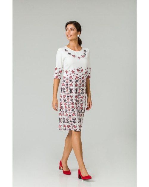 Rochie casual cu maneca imprimata digital traditional CMD211 - Img 2