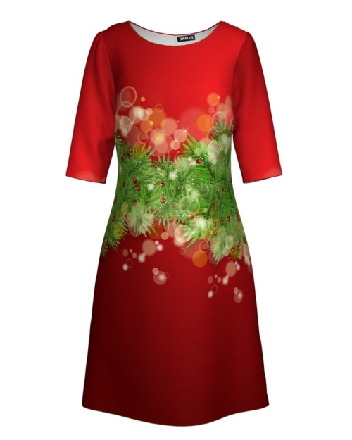 Rochie casual imprimata Craciun Magic CMD311 - Img 1