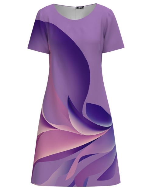 Rochie casual imprimata in nuante de mov CMD4528