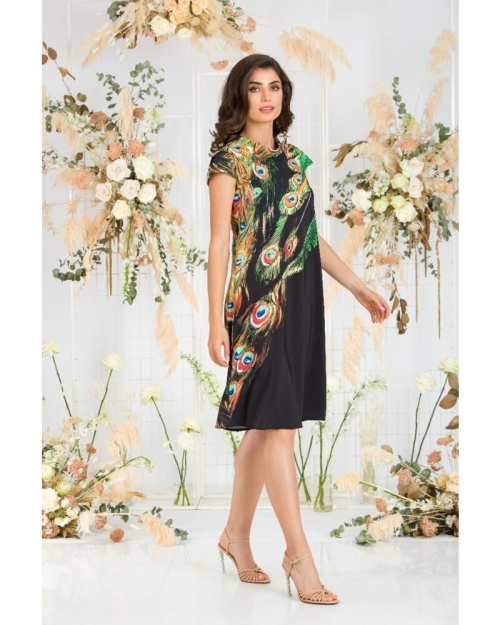 Rochie casual imprimata Paun CMD704 - Img 6